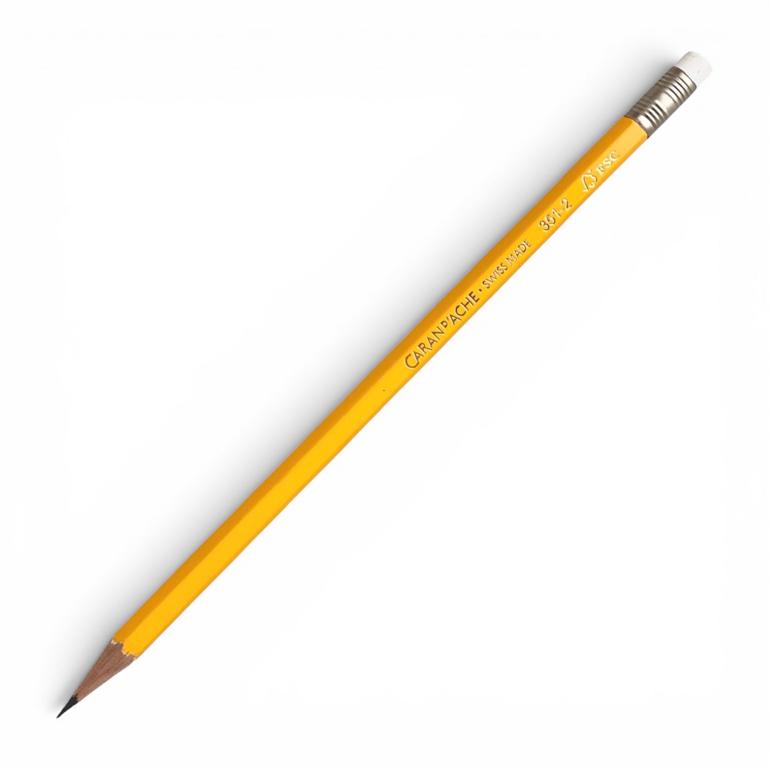 Yellow Pencil 351-2 HB. Caran D'Ache