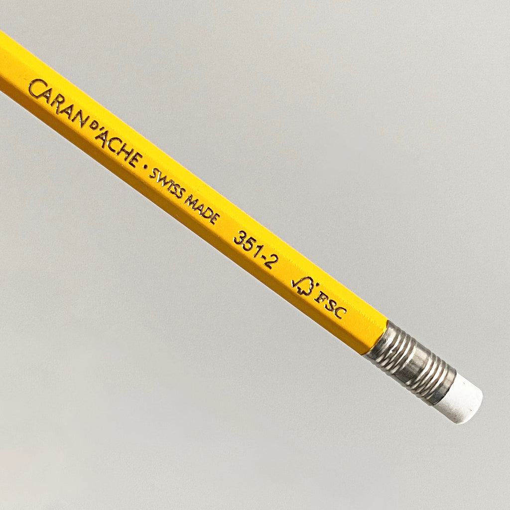 Yellow Pencil 351-2 HB. Caran D'Ache
